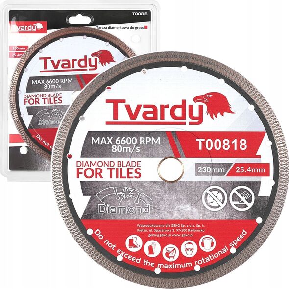 Tvardy Tarcza diamentowa do Gresu 230x10x25.4/22.23mm (25)