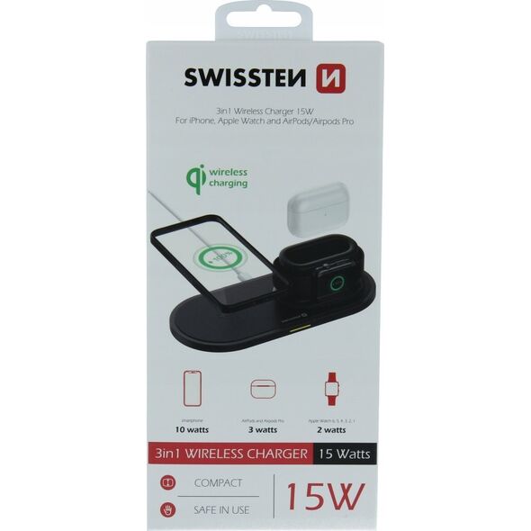 Ładowarka Sourcing Swissten 15W Wireless charger with USB-C 1.5m cable
