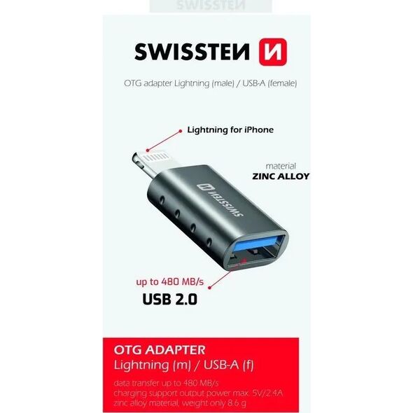 Adapter USB Sourcing Swissten OTG Adapter Lightning to USB Connection