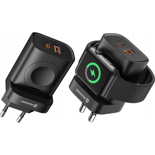 Zasilacz do laptopa Sourcing Swissten Travel Network Charger USB-A / USB-C / iWatch