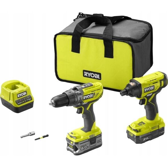 Zestaw narzędzi Ryobi Tool set Ryobi ONE+ R18PDID2-252S 1x2.0Ah, 1x5.0Ah