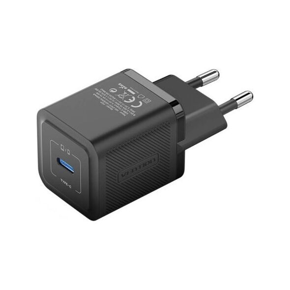 Kabel zasilający Vention Ładowarka sieciowa, Vention, FEPB0-EU, USB-C, 20W, GaN (czarna)