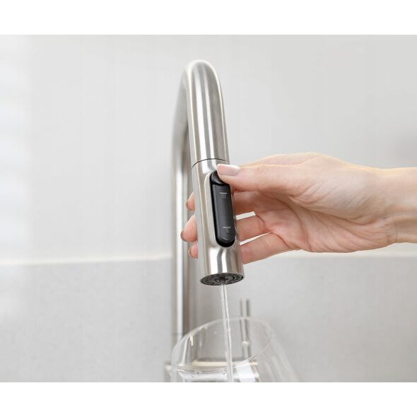 Bateria kuchenna KFA DUERO PURE STYLE PULL-OUT BATERIA KUCHENNA Z FUNKCJĄ FILTRACJI WODY I WYCIĄGANĄ WYLEWKĄ + ZESTAW FILTRUJĄCY PROFINE LILAC S, INOX