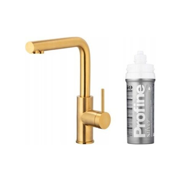 Bateria kuchenna KFA DUERO PURE BASIC BATERIA KUCHENNA Z FUNKCJĄ FILTRACJI WODY + ZESTAW FILTRUJĄCY PROFINE SILVER S, BRUSHED GOLD