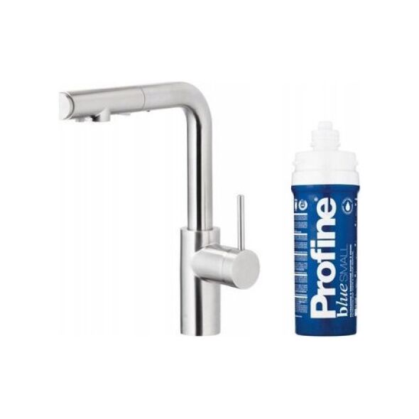 Bateria kuchenna KFA DUERO PURE BASIC PULL-OUT BATERIA KUCHENNA Z FUNKCJĄ FILTRACJI WODY I WYCIĄGANĄ WYLEWKĄ + ZESTAW FILTRUJĄCY PROFINE BLUE S, INOX