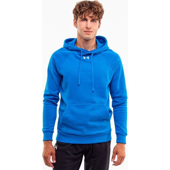 Under Armour Bluza z kapturem kangurka męska Under Armour Rival Fleece Hoodie niebieska 1379757 406 M