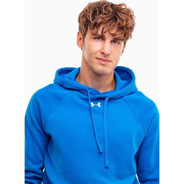 Under Armour Bluza z kapturem kangurka męska Under Armour Rival Fleece Hoodie niebieska 1379757 406 M