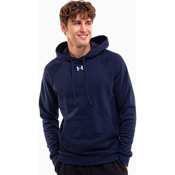 Under Armour Bluza z kapturem kangurka męska Under Armour Rival Fleece Hoodie granatowa 1379757 410 M