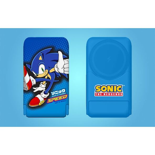 Powerbank OTL Powerbank magnetyczny OTL 5000 mAh, USB-C 15W, Sonic The Hedgehog ze stojakiem (niebieski)