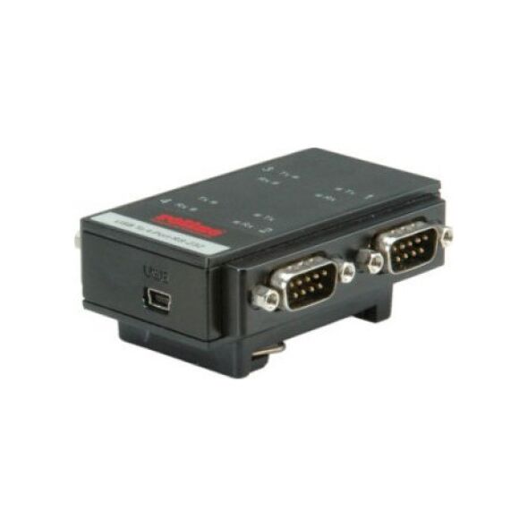 Adapter USB Roline Adapter ROLINE USB 2.0 na RS232 do montażu na szynie DIN, 4-portowy
