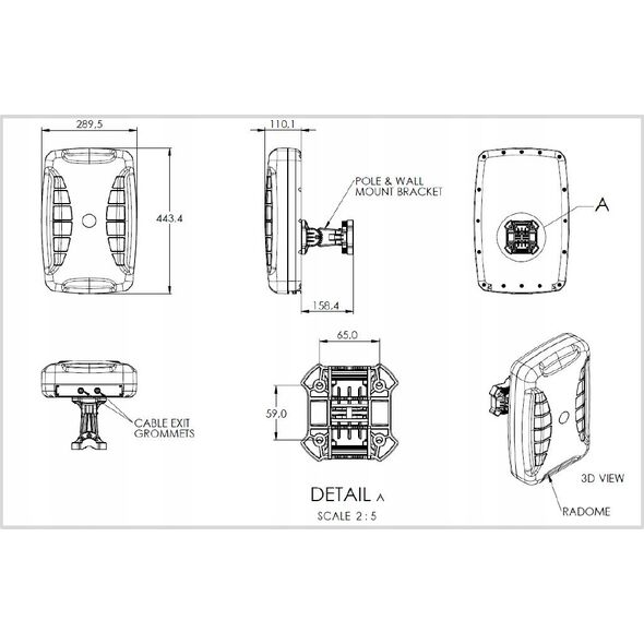 Moduł GPS Poynting Poynting Antennas 5G/LTE Mast/Wand A-XPOL-0024-V1-02 weiß N-Type (F) 11dBi