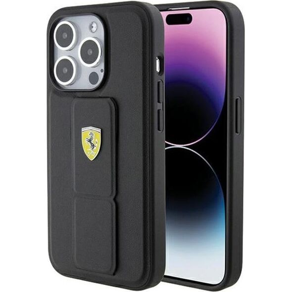Ferrari Ferrari Grip Stand Metal Logo - Etui iPhone 15 Pro Max (czarny)