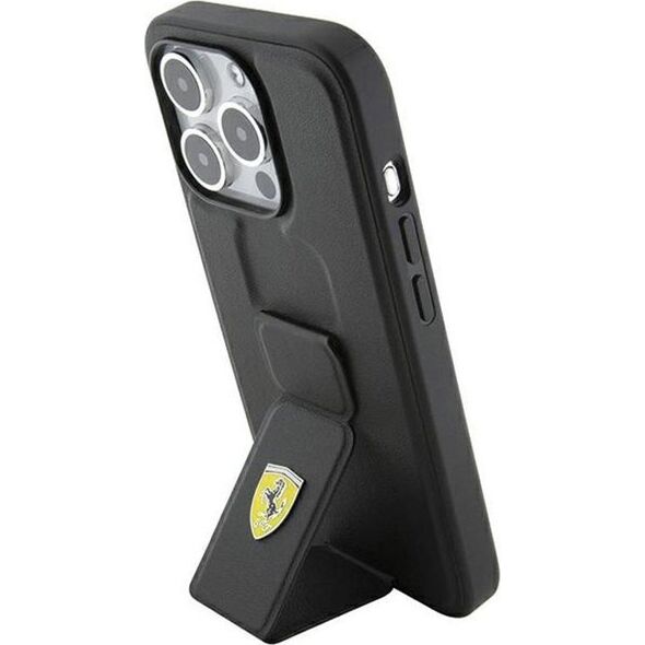 Ferrari Ferrari Grip Stand Metal Logo - Etui iPhone 15 Pro Max (czarny)
