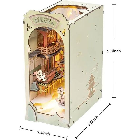 Robotime ROBOTIME Składany Drewniany Model 3D LED - Book Nook Opadająca Sakura