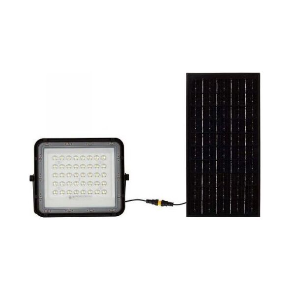 Naświetlacz V-TAC Projektor LED Solarny V-TAC 10W Pilot, AUTO, Timer, IP65 Czarny VT-80W 4000K 800lm