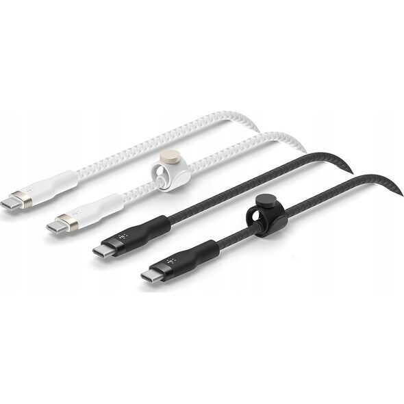 Kabel USB Belkin 1x2 Belkin PRO Flex Silicone 1m USB-C/USB-C b+w  CAB011bt1MBW2PK
