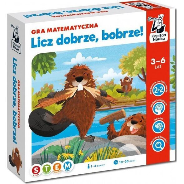 Triton Gra edukacyjna "Licz dobrze bobrze!" dla dzieci 3-6 lat Matematyczno-logiczna rozrywka + Nauka liczenia