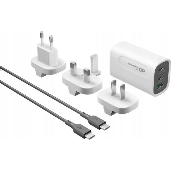 Ładowarka GP GP GaN USB QuickChargeAdapter PD 2xUSB-C & 1xUSB-A white  65W