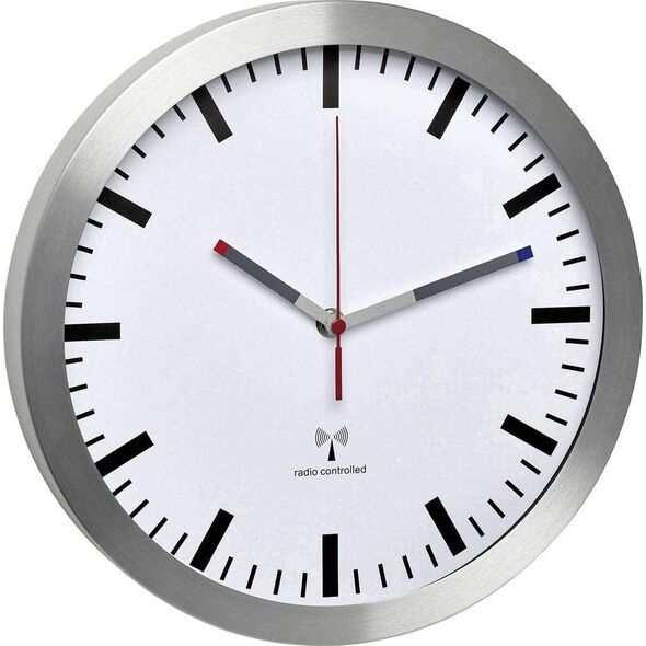 TFA TFA 60.3528.02  radio-controlled wall clock aluminium