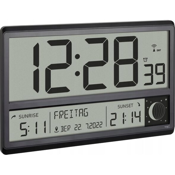 TFA TFA 60.4524.01 black Digital XL Wall Clock