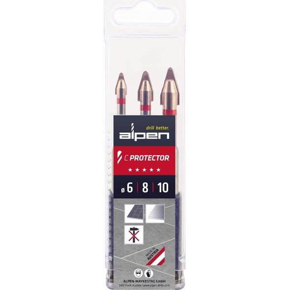 Wiertło Alpen Alpen C PROTECTOR 3-pcs. 6-8-10