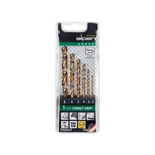 Wiertło Alpen Alpen Cassette HSS Cobalt Jobber Drill Bit TM 6, 2-3-4-5-6-8