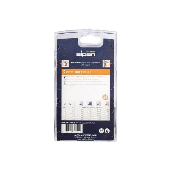Wiertło Alpen Alpen PTM 8 Profi Wood 8-pcs.