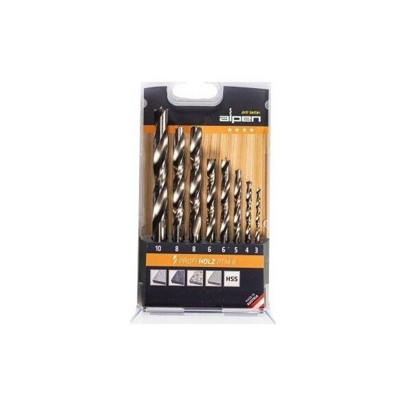 Wiertło Alpen Alpen PTM 8 Profi Wood 8-pcs.