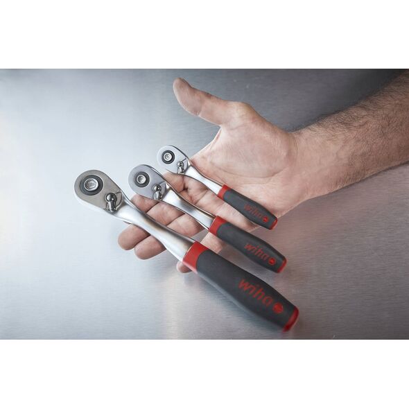 Wiha Wiha Umschaltknarre 1/4 Zoll mit Druckknopf und Kugelsicherung