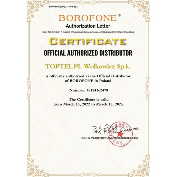 Kabel USB Borofone Borofone Kabel BU30 Lynk Smart power-off - USB na Lightning - 2,4A 1,2 metra czarny