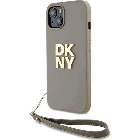 DKNY DKNY Wrist Strap Stock Logo - Etui iPhone 15 Plus (beżowy)
