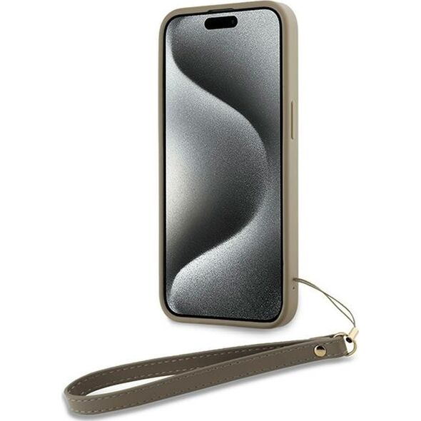 DKNY DKNY Wrist Strap Stock Logo - Etui iPhone 15 Plus (beżowy)