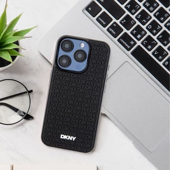 DKNY DKNY 3D Rubber Repeat Pattern - Etui iPhone 15 / 14 / 13 (czarny)