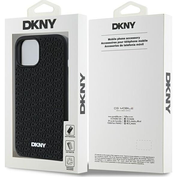 DKNY DKNY 3D Rubber Repeat Pattern - Etui iPhone 15 / 14 / 13 (czarny)