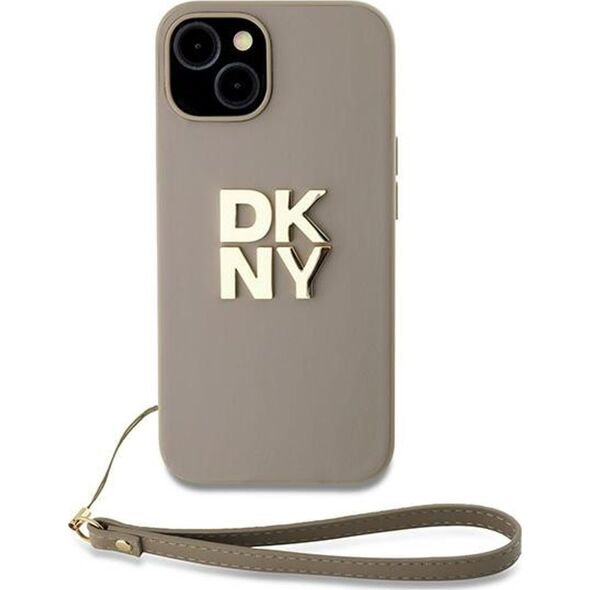 DKNY DKNY Wrist Strap Stock Logo - Etui iPhone 15 / 14 / 13 (beżowy)