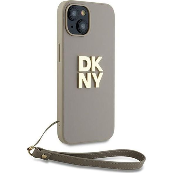 DKNY DKNY Wrist Strap Stock Logo - Etui iPhone 15 / 14 / 13 (beżowy)