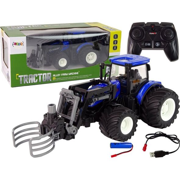 LeanToys Traktor Zdalnie Sterowany z Chwytnikiem Niebieski