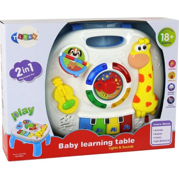 LeanToys Edukacyjny Interaktywny Stolik Tablica 2w1 Dla Maluchów Żyrafa