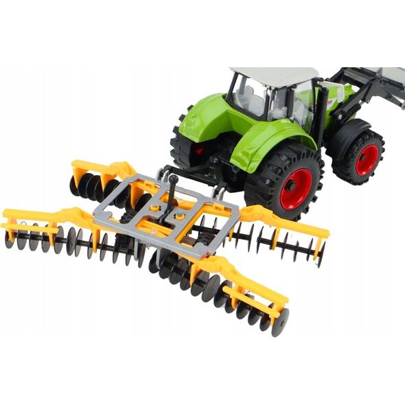 LeanToys Traktor Rolniczy Koparka Z Broną Talerzową Napęd Zielony
