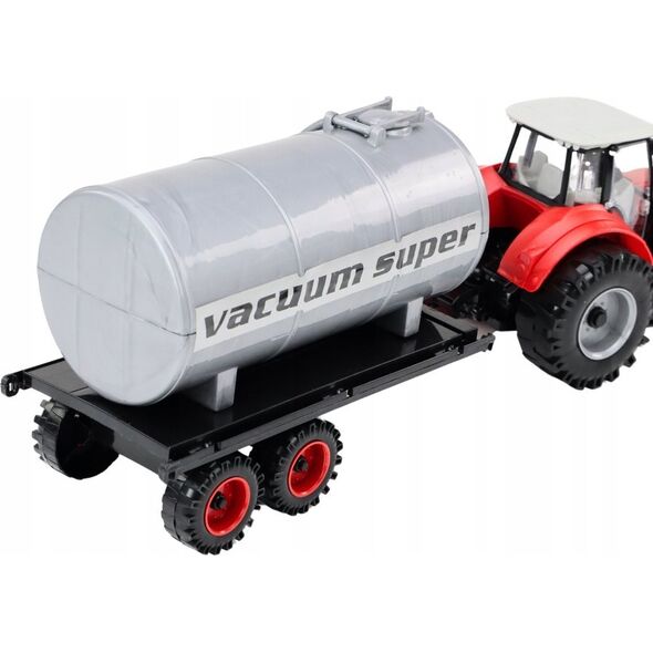 LeanToys Traktor Rolniczy Koparka z Cysterną Napęd Czerwony