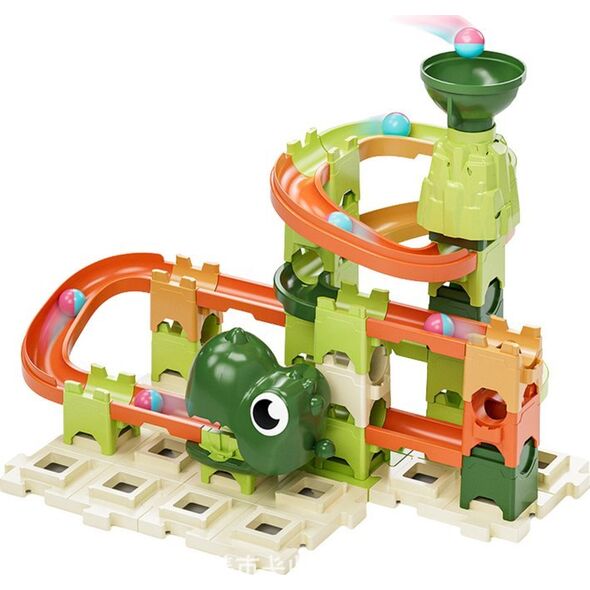 LeanToys Klocki Konstrukcyjne Tor Na Kulkę Dinozaur 9 Poziomów 60 El