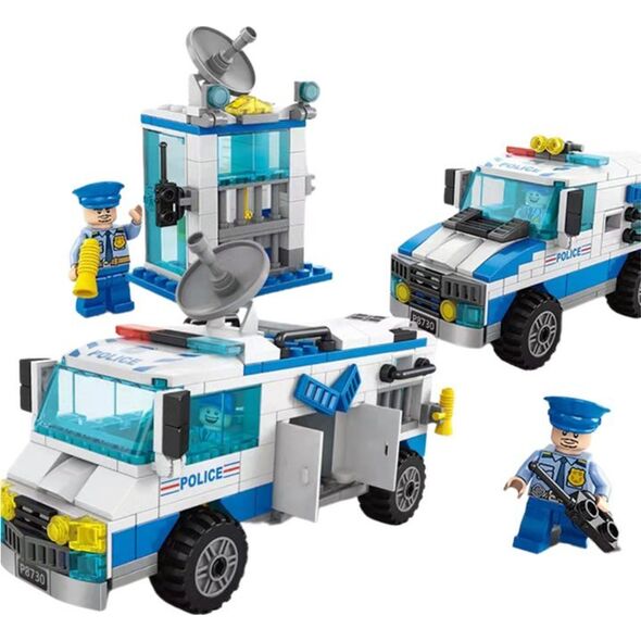 LeanToys Zestaw Klocków Policja Wóz Policyjny Budynek 271 El