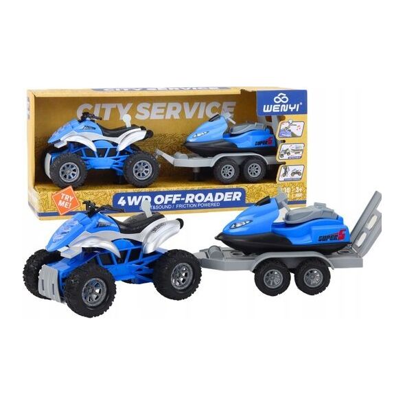 LeanToys Quad z Przyczepą do przewozu Łodzi oraz Skuterem Wodnym