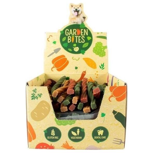 Duvo+ GARDEN BITES DENTAL TWISTERS "S" 13cm       90szt       ( dispaly zawiera 90szt x 3 )