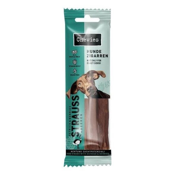 Chewies Chewies Hundezigarren Straub & Beeren - struś & owoce 75g