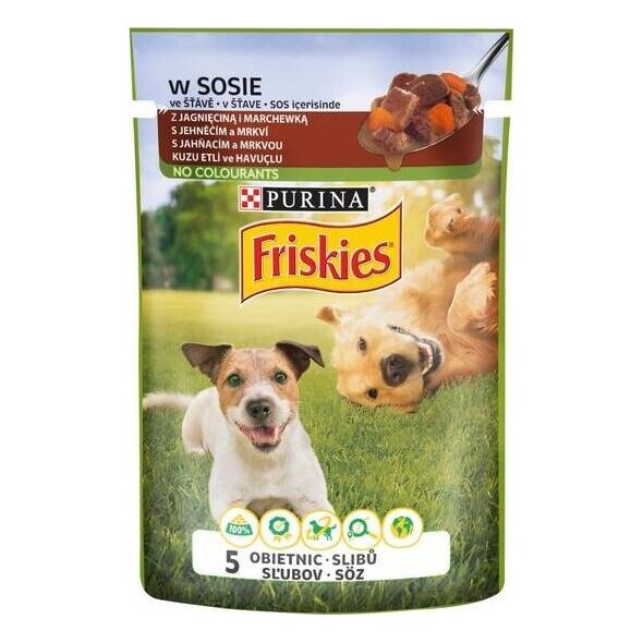Friskies Friskies Dog Adult Jagnięcina i marchewka w sosie saszetka 85g