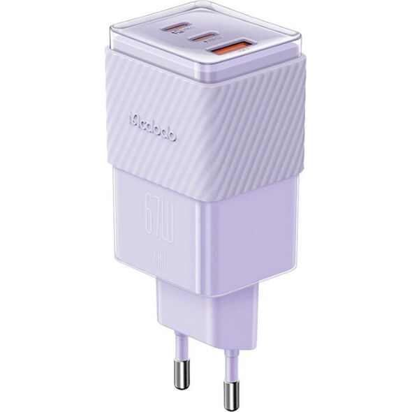 Ładowarka Mcdodo Ładowarka sieciowa GaN 67W Mcdodo CH-1502 2x USB-C, USB-A (fioletowa)