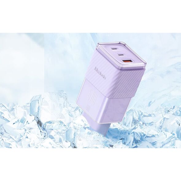 Ładowarka Mcdodo Ładowarka sieciowa GaN 67W Mcdodo CH-1502 2x USB-C, USB-A (fioletowa)