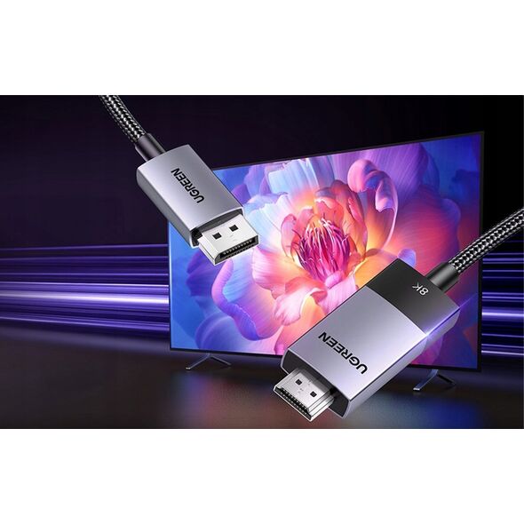 Kabel Ugreen Kabel DisplayPort do HDMI Ugreen DP115, 8k 60 Hz, 2m (czarny)