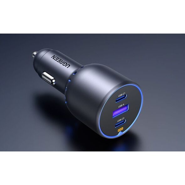 Ładowarka Ugreen Ładowarka samochodowa Ugreen EC703, USB + 2x USB-C, 75W (czarna)